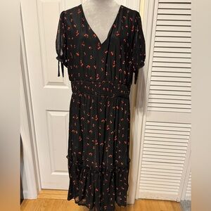 Figueroa & Flower Cherry Print Dress NWOT XL